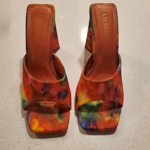 Like New Multi Color Block Heels